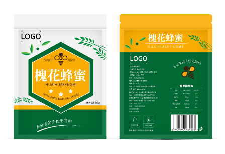 綠色清(qing)新(xin)蜂蜜包裝(zhuang)袋設(shè)計(ji)