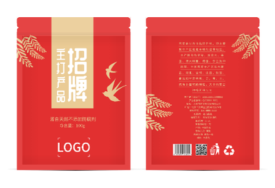 紅(hong)色傳(chuan)統中(zhong)國(guo)風包裝(zhuang)袋設(shè)計(ji)