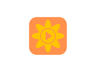 可(kě)愛清(qing)新(xin)app花(huā)太陽(yáng)播放視頻圖标标志(zhì)LOGO設(shè)計(ji)